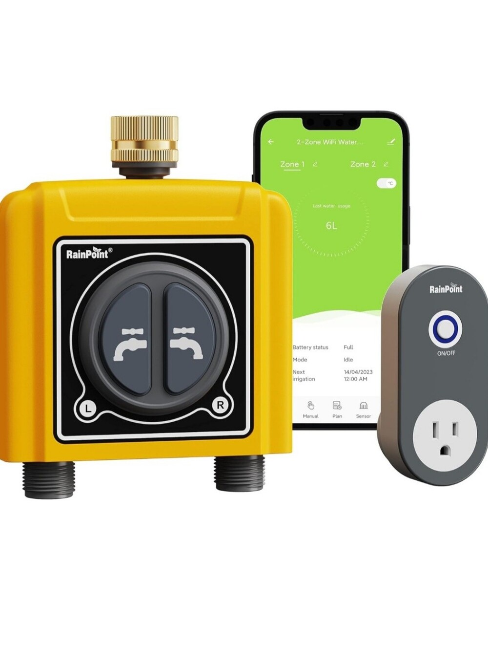 RainPoint 2-Zone Wifi Water Timer With Wifi Hub - Yellow